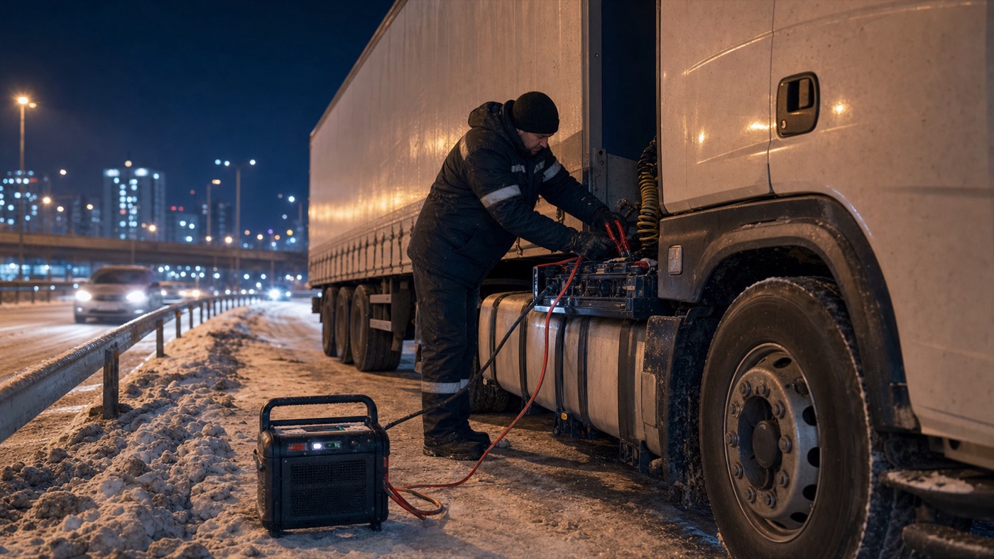Грузовой автоэлектрик 24V у грузовика в Новосибирске
